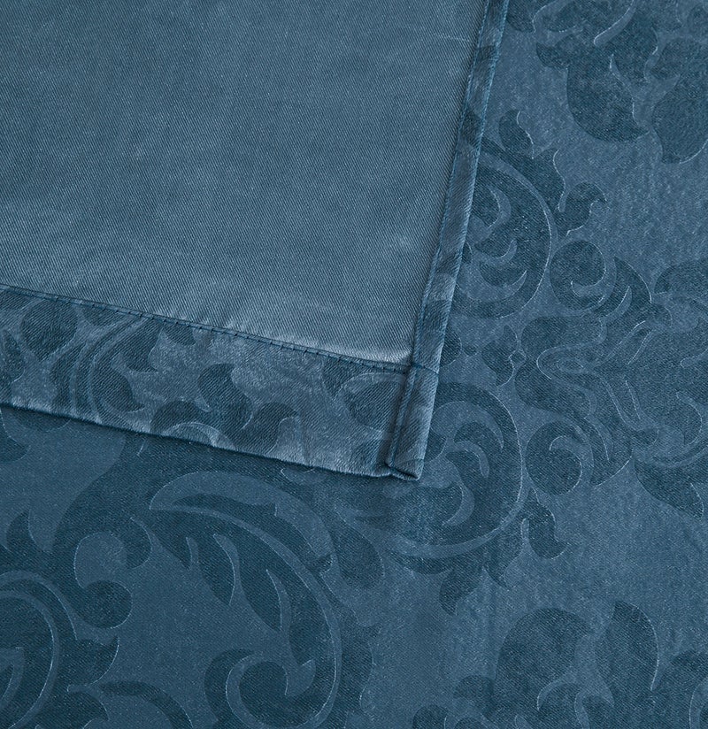 LinenZone Pair of Extra Long Teal Blue Bedroom Curtains. These Modern Decor Black Out Curtains are Great Choice as Bedroom Window Curtains or Nursery Blackout Curtains. (Evelyn 54 x 96 Teal) - Image 4